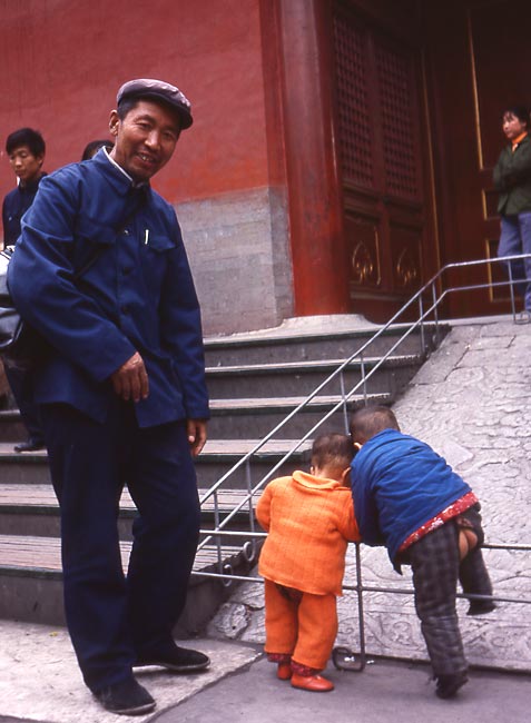 children with open butts colorful clothes