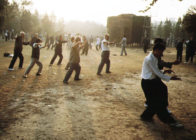 taichi at dawn in china shanghai