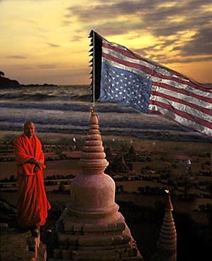 Burma usa buddhist monk ocean