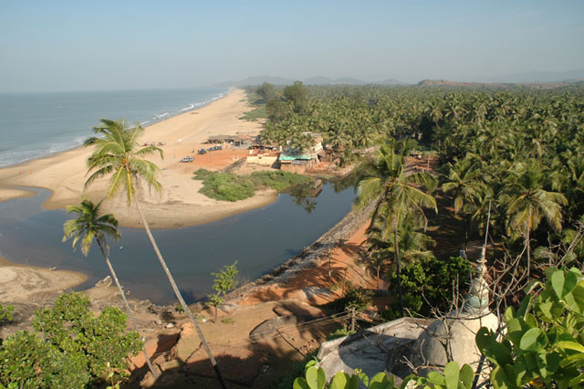 Gokarna beach, India view from the Maneshwara temple, photographed in 2004