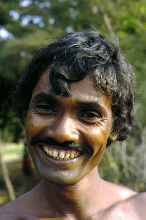 Maneshwara, smiling. A happy farmer in Kudle India