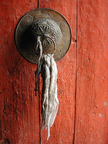 Door to tibetan buddhist monastery Leh