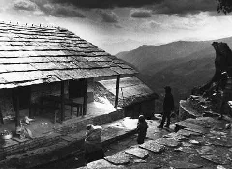 Himalayas  in Nepal, dark clouds