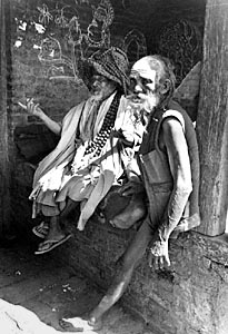 Sadhus with holy paraphernalia