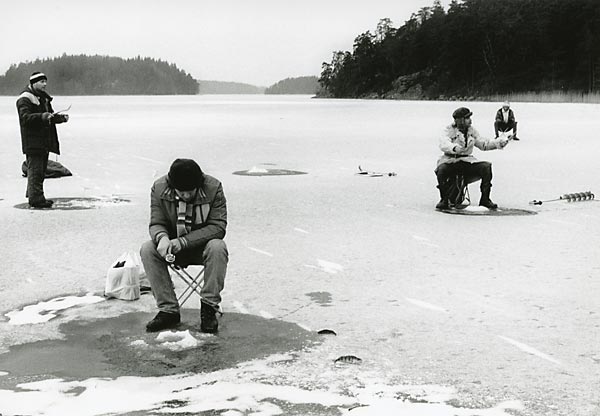 drill the ice to catch the fish fishing on ice