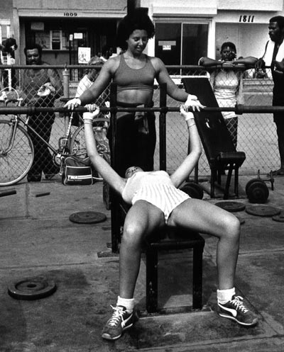 female body builder, muscle beach Venice beach