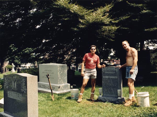 cemetery in Brooklyn tomb stone installation