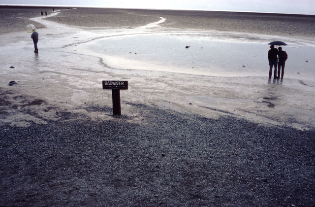 bad water death valley umbrella rainy day