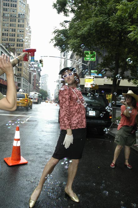 Church Ladies for Choice. NYC dyke march. Soap bubbles