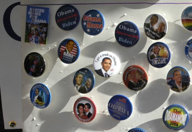 Obama button in sharp and beautiful sun light